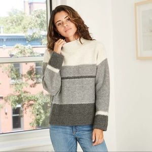 Mock Turtleneck Pullover Sweater